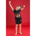 Пижама для девочки MINAKU (футболка, шорты) "Ёлочки", рост 134-140 см, цвет чёрный - Фото 4