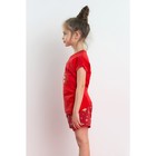 Пижама для девочки MINAKU (футболка, шорты) "Ёлочки", рост 116-122 см, цвет красный - Фото 2