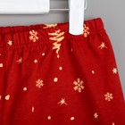 Пижама для девочки MINAKU (футболка, шорты) "Ёлочки", рост 116-122 см, цвет красный - Фото 11
