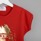 Пижама для девочки MINAKU (футболка, шорты) "Ёлочки", рост 116-122 см, цвет красный - Фото 8