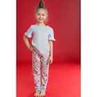 Пижама для девочки MINAKU (футболка, брюки) "Новый год", рост 110-116 см, цвет серый - Фото 1