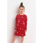 Сорочка ночная для девочки MINAKU "Ёлочки", рост 122-128 см, цвет красный - Фото 1