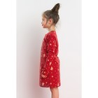 Сорочка ночная для девочки MINAKU "Ёлочки", рост 122-128 см, цвет красный - Фото 3