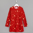 Сорочка ночная для девочки MINAKU "Ёлочки", рост 122-128 см, цвет красный - Фото 5