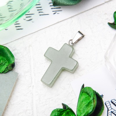 Подвеска крестик «Нефрит»