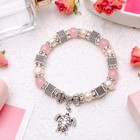 Браслет с подвеской «Жемчуг» с розовым кварцем - Фото 2