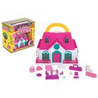 Дом для кукол переносной, с куколками и мебелью, БОНУС - дополнительные аксессуары для игры, цвета МИКС - Фото 1