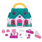 Дом для кукол переносной, с куколками и мебелью, БОНУС - дополнительные аксессуары для игры, цвета МИКС - Фото 2