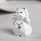 Сувенир керамика "Белый кот-толстячок" стразы МИКС 6,5х4х4 см - Фото 3