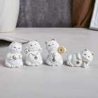 Сувенир керамика "Белый кот-толстячок" стразы МИКС 6,5х4х4 см - Фото 6