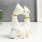 Фигурка керамика «Белые кот и кошка в цветок, ошейник из страз», 12×9×4.5 см - Фото 3