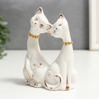 Фигурка керамика «Белые кот и кошка в цветок, ошейник из страз», 12×9×4.5 см - Фото 4