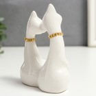 Сувенир керамика "Белые кот и кошка в цветок, ошейник из страз" 12х9х4,5 см 3743028 - фото 13234061