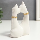 Фигурка керамика «Белые кот и кошка в цветок, ошейник из страз», 12×9×4.5 см - Фото 5