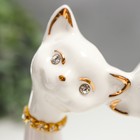 Фигурка керамика «Белые кот и кошка в цветок, ошейник из страз», 12×9×4.5 см - Фото 6