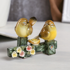 Сувенир керамика "Два воробышка на заборе с цветами" МИКС 10х14,5х5,5 см - Фото 1