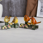 Сувенир керамика "Два воробышка на заборе с цветами" МИКС 10х14,5х5,5 см - Фото 5