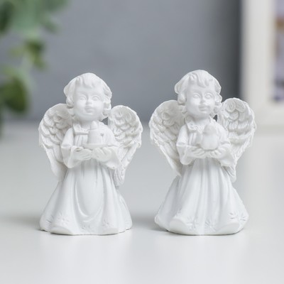 Фигурка полистоун «Белоснежный ангел в платье», 4×3.2×2 см, МИКС