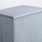 Короб стеллажный для хранения с крышкой «Ромбы», 27×20×25 см, цвет серый - Фото 4