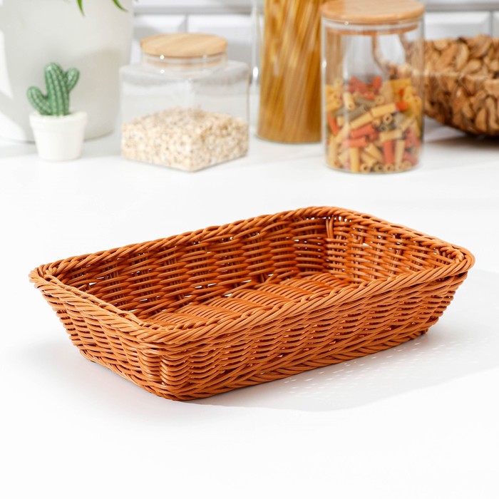 Корзина для продуктов Доляна, 30×19.5×6 см, коричневая - Фото 1