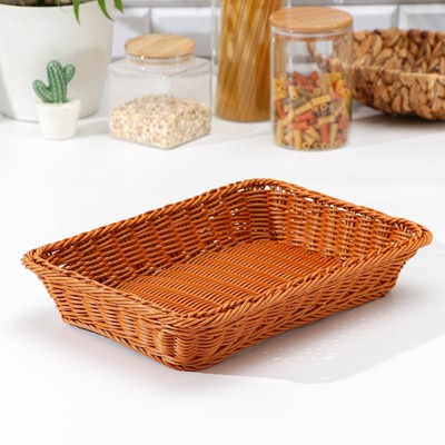 Корзина для продуктов Доляна, 35×24.5×7 см, коричневая