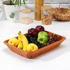 Корзина для продуктов Доляна, 40×29.5×8 см, плетёная, пластик, коричневая - Фото 2