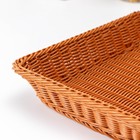 Корзина для продуктов Доляна, 40×29.5×8 см, плетёная, пластик, коричневая - Фото 3