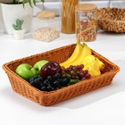 Корзина для продуктов Доляна, 39×26×10 см, коричневая - Фото 1