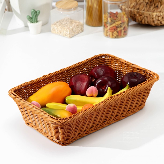 Корзина для продуктов Доляна, 40×25×10 см, цвет коричневый - Фото 1