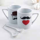 Набор кружек с ложками "Усы" 2 кружки 120 мл, 2 ложки, рисунок МИКС - Фото 3