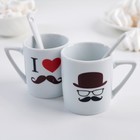 Набор кружек с ложками "Усы" 2 кружки 120 мл, 2 ложки, рисунок МИКС - Фото 5