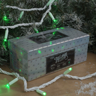 Гирлянда "Нить" 10 м , IP65, УМС, белая нить, 100 LED, свечение зелёное, 220 В - Фото 3
