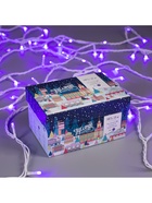 Гирлянда «Нить» 10 м, IP44, белая нить, 100 LED, свечение фиолетовое, 8 режимов, 220 В 3584138 - фото 319929276