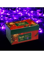 Гирлянда «Нить» 10 м, IP44, белая нить, 100 LED, свечение фиолетовое, 8 режимов, 220 В 3584138 - фото 319929279
