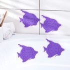 Набор мини-ковриков для ванны на присосках«Рыбки», 10×12 см, 4 шт, цвет МИКС - Фото 1