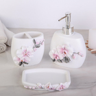 Набор аксессуаров для ванной комнаты, 3 предмета "Цветы" - Фото 1