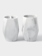 Аксессуары для ванной «Мрамор», 4 предмета, дозатор 190 мл, мыльница, 2 стакана 290 мл, белые - Фото 2