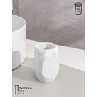 Набор аксессуаров для ванной комнаты «Мрамор», 4 предмета (дозатор 190 мл, мыльница, 2 стакана 290 мл), цвет белый - Фото 5