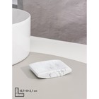 Набор аксессуаров для ванной комнаты «Мрамор», 4 предмета (дозатор 190 мл, мыльница, 2 стакана 290 мл), цвет белый - Фото 6