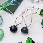 Серьги родирование спираль «Агат черный» - Фото 1