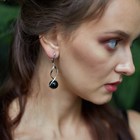 Серьги родирование спираль «Агат черный» - Фото 2