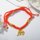 Браслет-оберег «Красная нить» талисман защиты, слоник, цвет золото, d=6 см - Фото 2