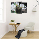 Модульная картина "Белые тюльпаны"  (2-25х52; 1-30х60) 60х80 см - фото 9914092