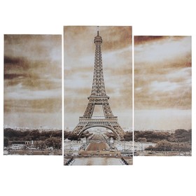 Модульная картина "Ретро Париж"  (2-25х52; 1-30х60) 60х80 см