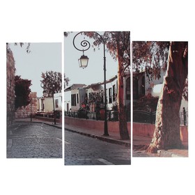 Модульная картина «Тихая улочка», (2-25×52; 1-30×60) 60×80 см