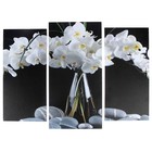 Модульная картина "Орхидеи в вазе"  (2-25х52; 1-30х60) 60х80 см - фото 8749658