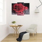 Модульная картина "Роза под дождём"  (2-25х52; 1-30х60) 60х80 см - Фото 4