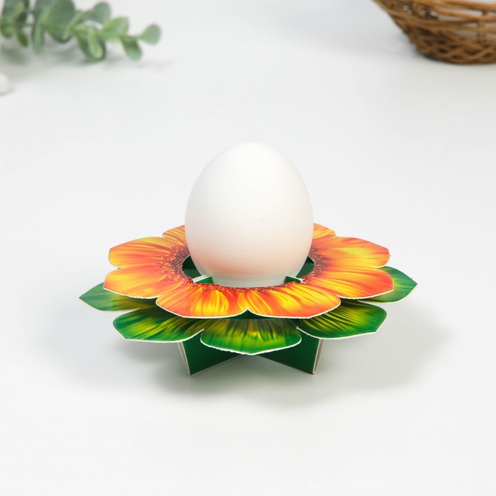 Подставка пасхальная на 1 яйцо «Цветок», 12 х 4.5 см - Фото 1