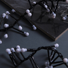 Гирлянда "Нить" уличная, УМС, мишура шарики 3 м, LED-288-220V фиксинг, нить тёмная, свечение белое - Фото 2