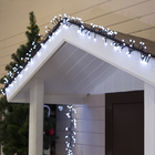 Гирлянда "Нить" уличная, УМС, мишура шарики 3 м, LED-288-220V фиксинг, нить тёмная, свечение белое - Фото 4